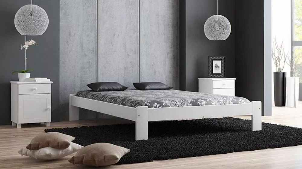 Gulta Ada ar stelāžu Guļamvietas platums: 120 cm, Guļamvietas garums: 200 cm, · Balts · 128 × 207 × 50 cm