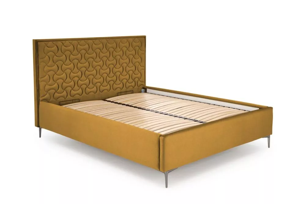 Gulta Modulo 2 160x200 ar stelāžu Guļamvietas platums: 160 cm, Guļamvietas garums: 200 cm, · Dzeltens · 175 × 216 × 120 