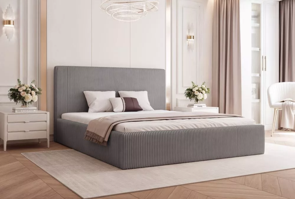 Gulta Viva Standard ar stelāžām Guļamvietas platums: 160 cm, Guļamvietas garums: 200 cm, stelāžas tips: koka, · Pelēks ·