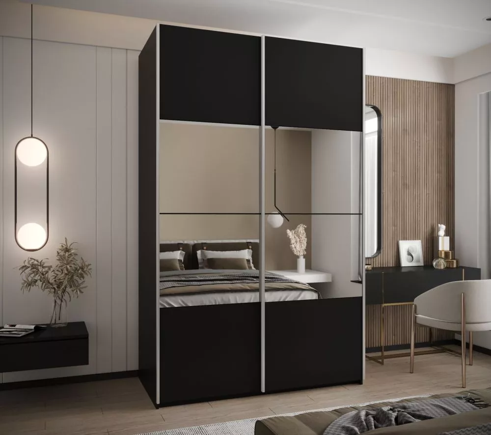 Skapis Lux 4 · Melns · 150 × 61 × 245.5 cm