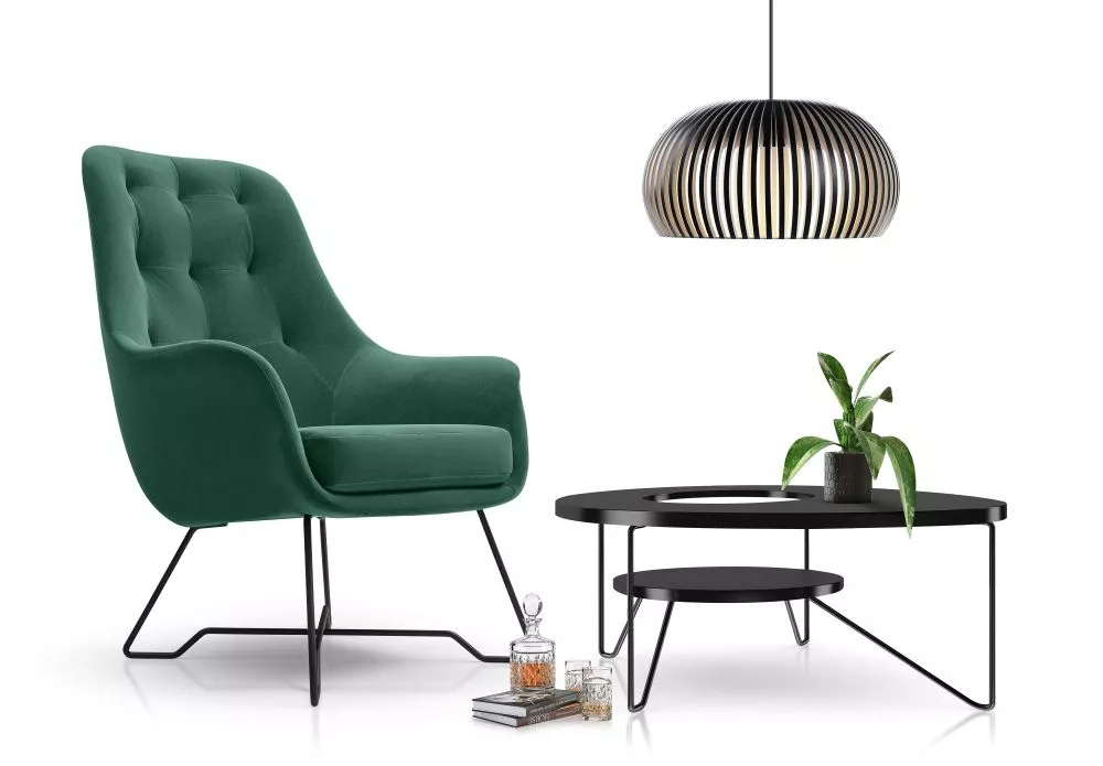 Mīksts krēsls Ezo Standard Sēdvietas dziļums: 52 cm, · Zaļš · 72.5 × 83 × 101.5 cm