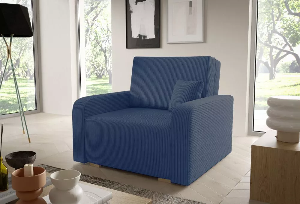 Mīksts krēsls Americano Ness 1 Standard Sēdvietas dziļums: 60 cm, · Zils · 105 × 97 × 85 cm