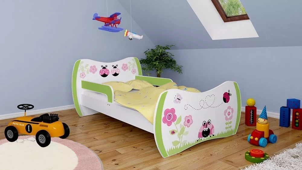 Bērnu gulta Dream L01 140x70 DM08 ar stelāžu Guļamvietas platums: 70 cm, Guļamvietas garums: 140 cm, · 94 × 144 × 71 cm