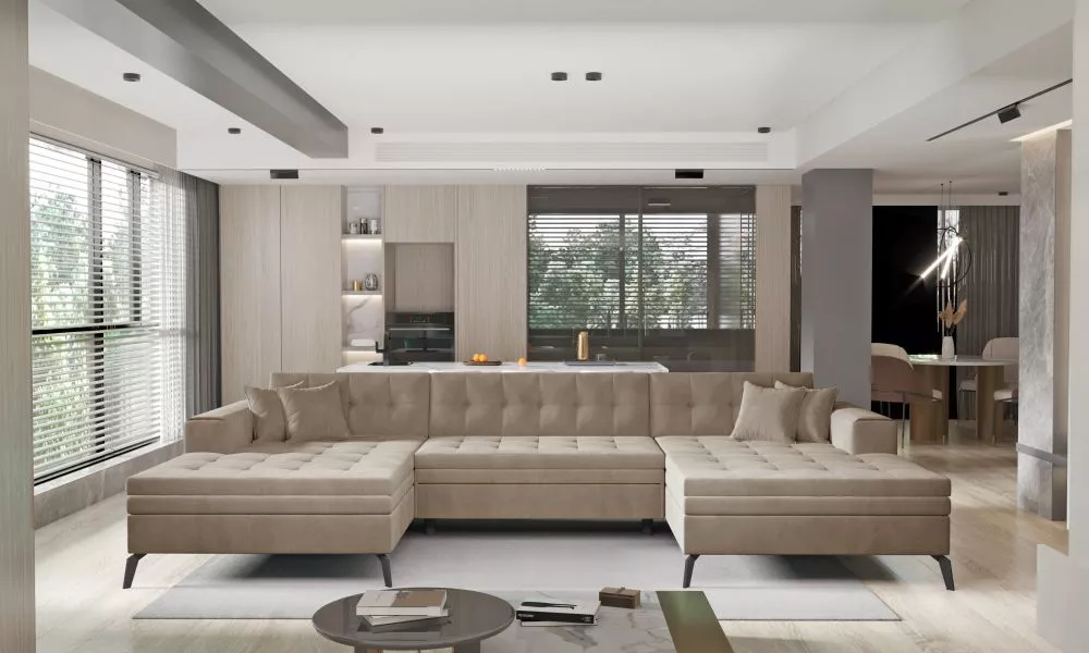 Dīvāns Vertizo Premium standard · Zelts · 170 × 350 × 93 cm