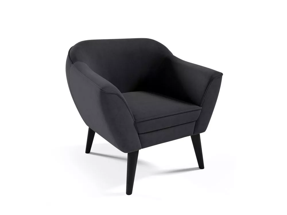 Mīksts krēsls Amelia typ 197 Standard Sēdvietas dziļums: 52 cm, · Grafīts · 80 × 71 × 75 cm