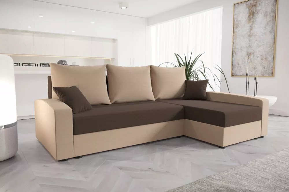 Dīvāns Chievo Standard · Tumši brūns + brūns · 140 × 231 × 90 cm