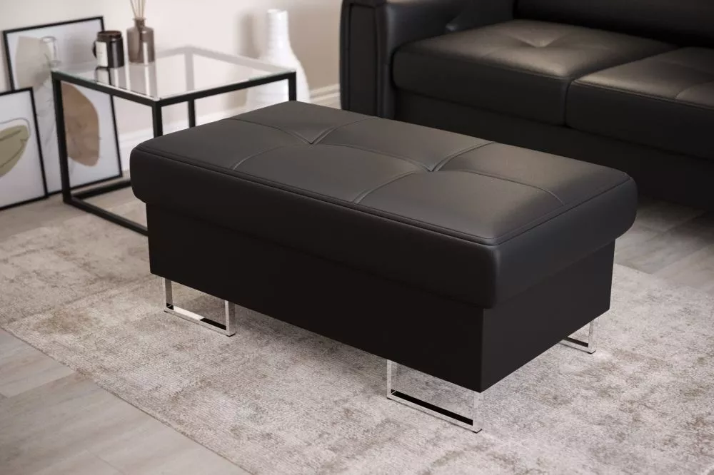 Pufs Galaxy P 100x55 Standard Auduma numurs: Madryt 9100, · Melns · 100 × 45 × 55 cm