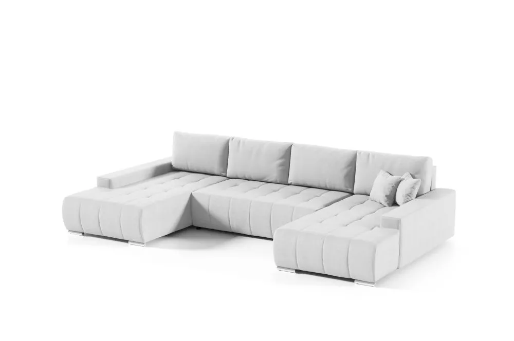 Dīvāns Velutti U Aulla Standard · Gaiši pelēks · 185 × 350 × 85 cm