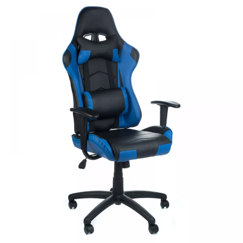 Datorkrēsls BX-3700 · Melns + zils · 52 × 48 × 129 cm