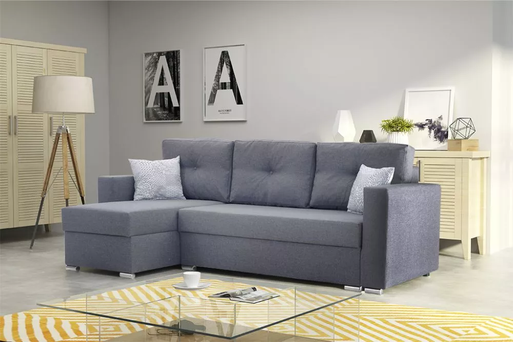 Dīvāns Corner 102 standard · Tumši pelēks · 140 × 230 × 90 cm