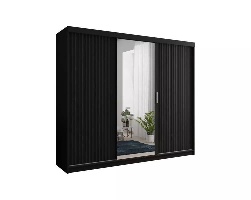 Skapis Chicago Wave · Melns · 250 × 62 × 216 cm