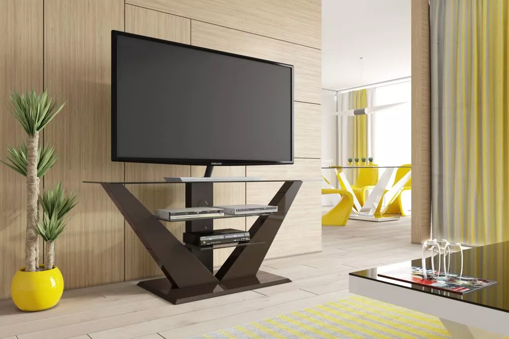 TV tumba RTV Luna ar LED · Brūns · 140 × 53.5 × 65.5 cm