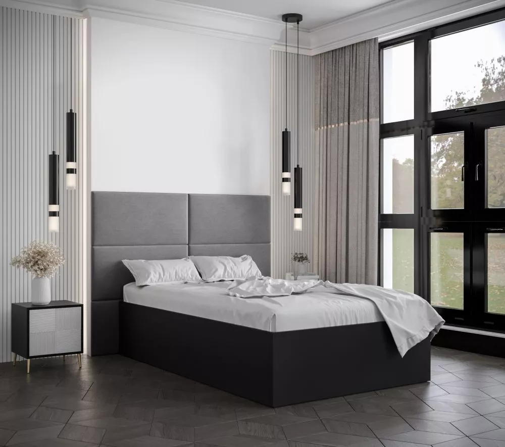 Gulta Bella 2 ar stelāžu Guļamvietas platums: 120 cm, Korpusa krāsa: melns, Guļamvietas garums: 200 cm, stelāžas tips: k