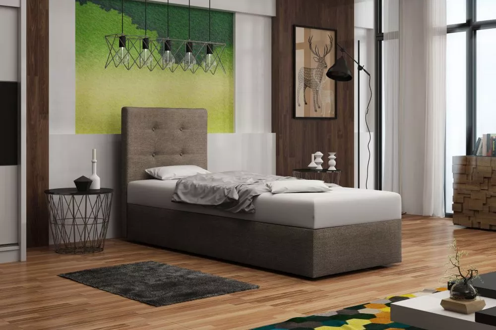 Gulta Duo 1 80/90 Boxspring Standard Guļamvietas platums: 80 cm, Guļamvietas garums: 200 cm, · Brūni pelēks · 85 × 207 ×