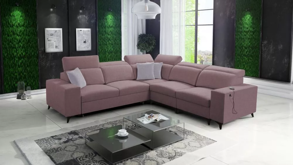 Dīvāns Bartone 3 Mix Standard · Rozā · 283 × 283 × 83 cm