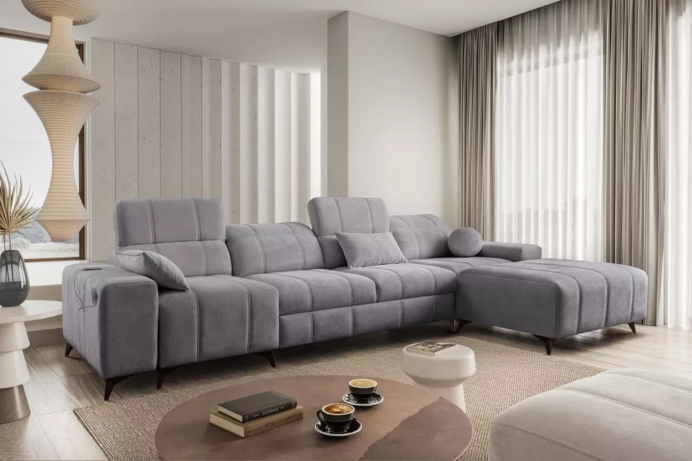 Dīvāns Dafne 12 Spring Standard · Pelēks · 184 × 336 × 77 cm