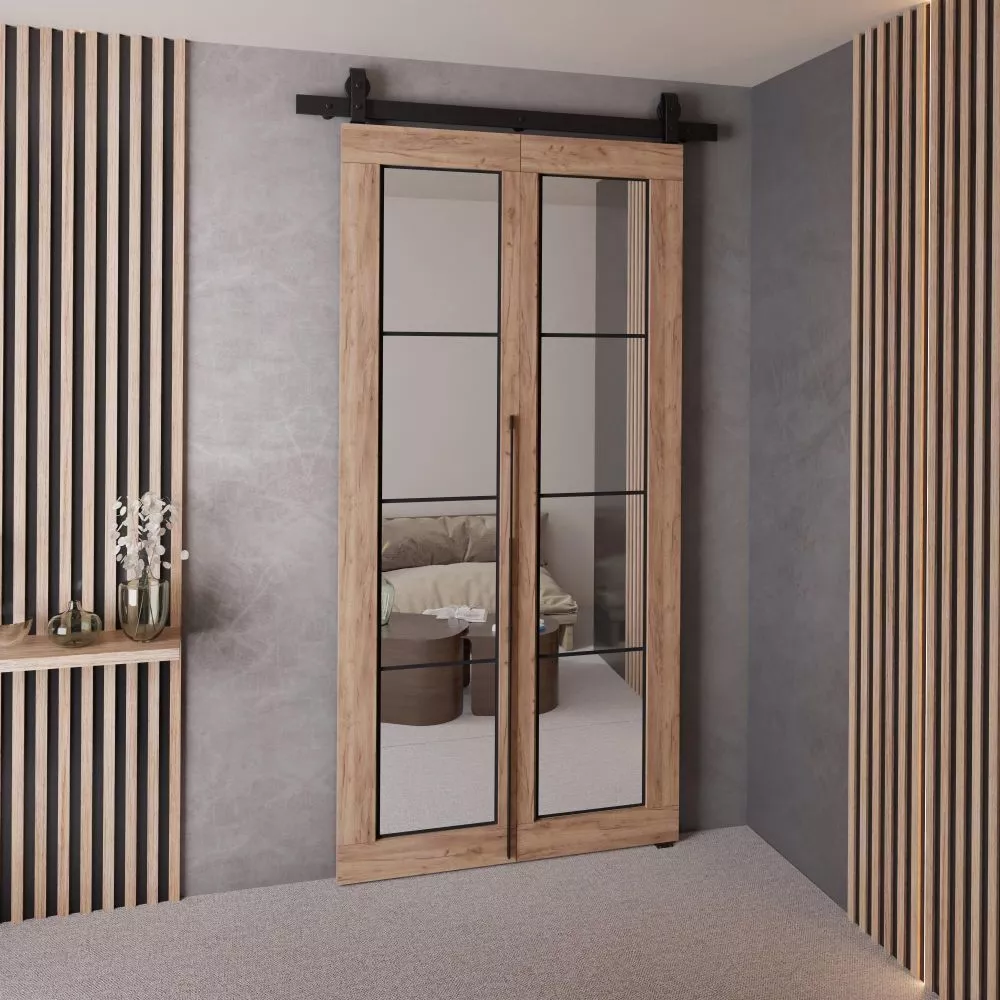 Bīdāmās durvis Qudio Loft-5 · Ozols craft zelts · 96 × 205 cm