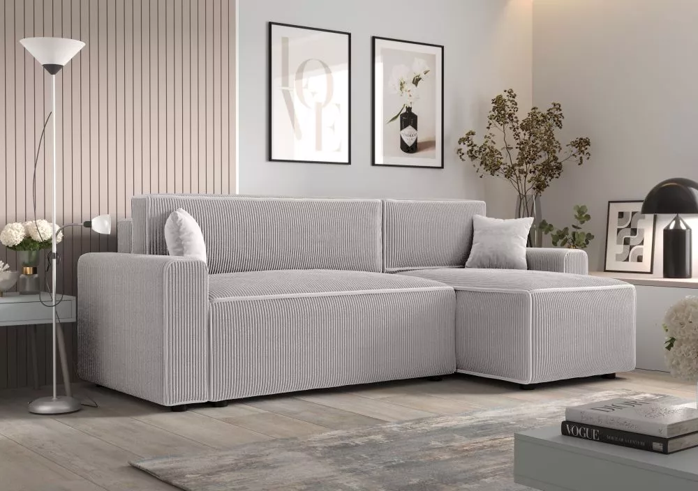 Dīvāns Mira L Bis Standard · Sudrabs · 140 × 231 × 90 cm