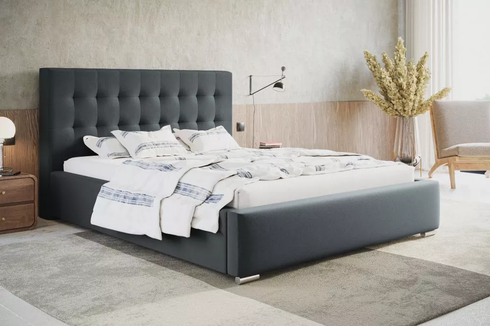 Gulta Bed 2 standard ar stelāžu Guļamvietas platums: 120 cm, Guļamvietas garums: 200 cm, stelāžas tips: koka, · Grafīts 