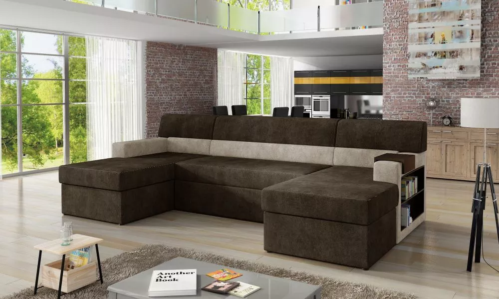Dīvāns Markos standard · Brūns + bēšs · 159 × 310 × 90 cm