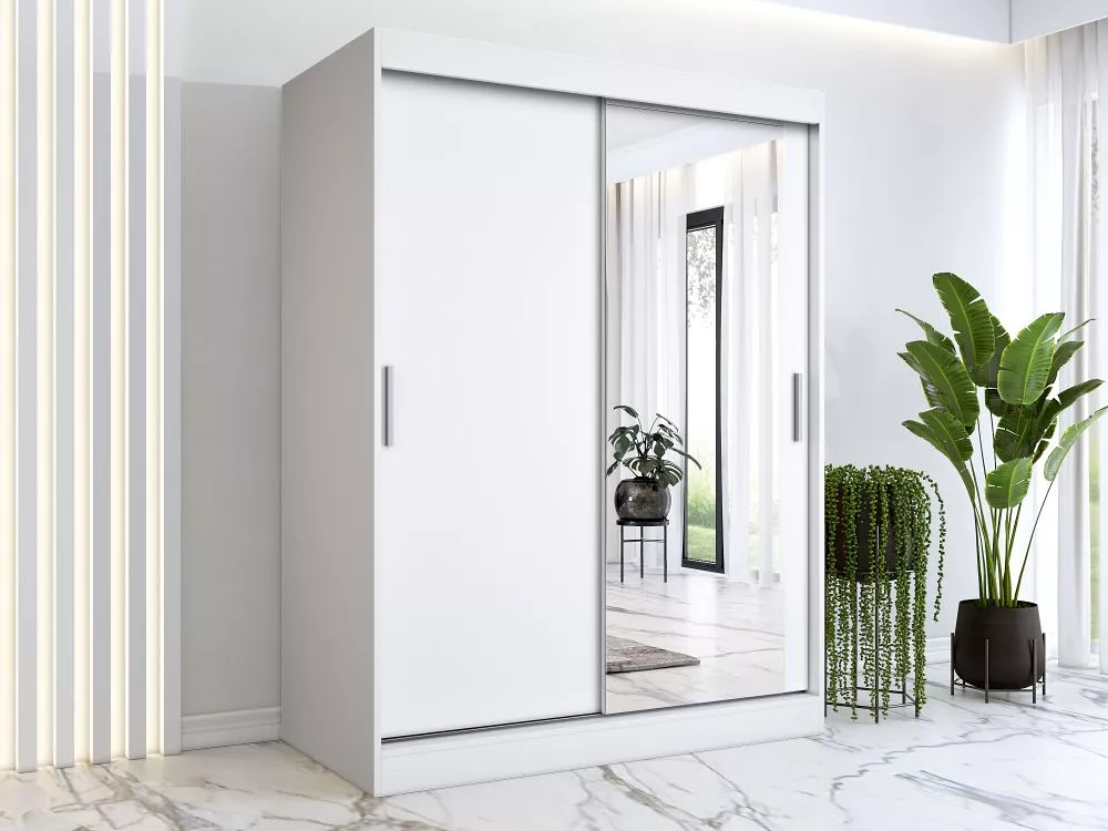 Skapis Hugo Mirror · Balts · 150 × 60 × 200 cm