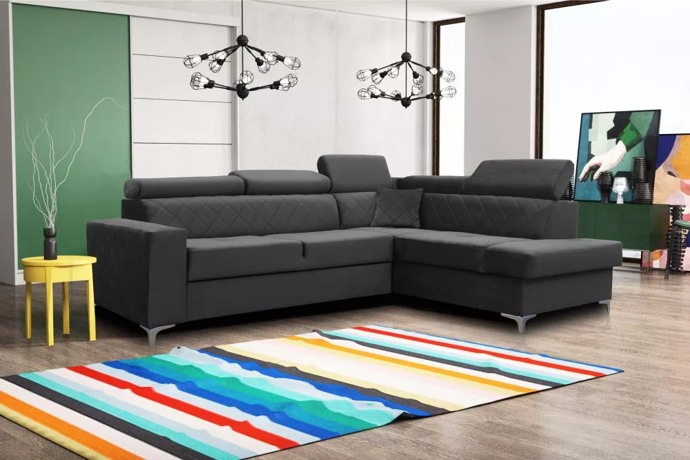 Dīvāns Gloss standard · Grafīts · 200 × 268 × 86 cm