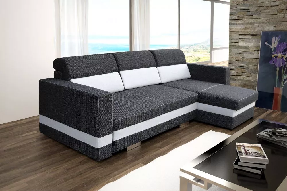 Dīvāns R-mini Standard · Tumši pelēks + gaiši pelēks · 146 × 236 × 91 cm
