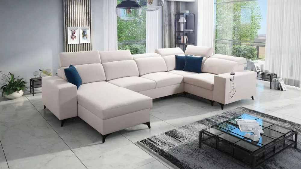 Dīvāns Bartone 4 Mix Standard · Gaišais krēms · 203 × 361 × 83 cm