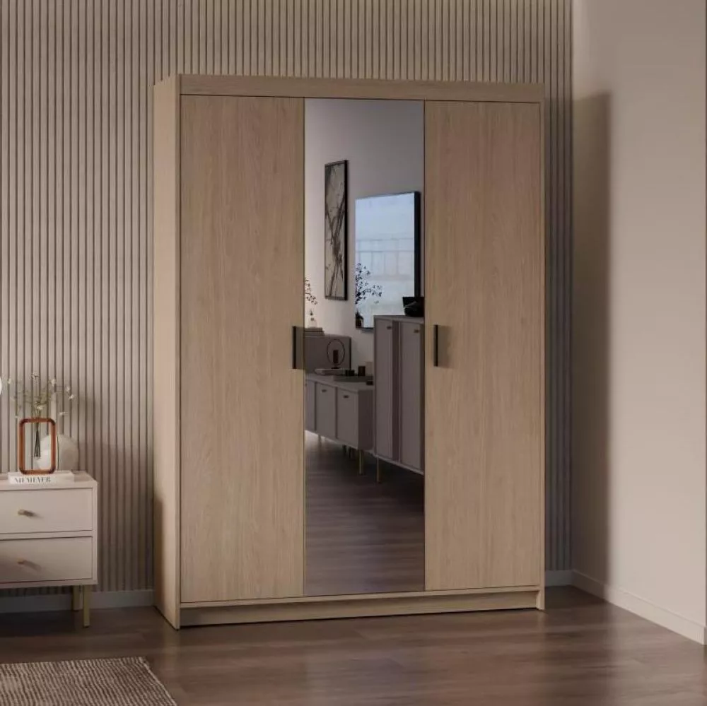 Skapis Elena 3D ar spoguli · Ozols · 133 × 53 × 190.5 cm