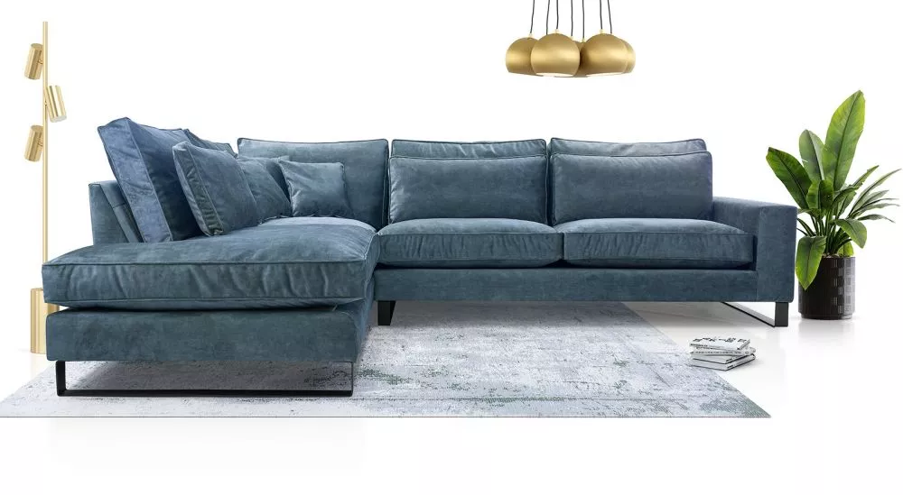 Dīvāns Corblack Standard · Zils · 224 × 314 × 90 cm