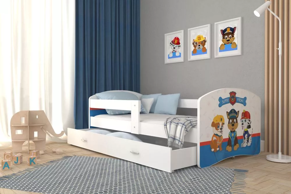Bērnu gulta Lucky W47L ar stelāžu Guļamvietas platums: 80 cm, Guļamvietas garums: 180 cm, · 85 × 183 × 65 cm