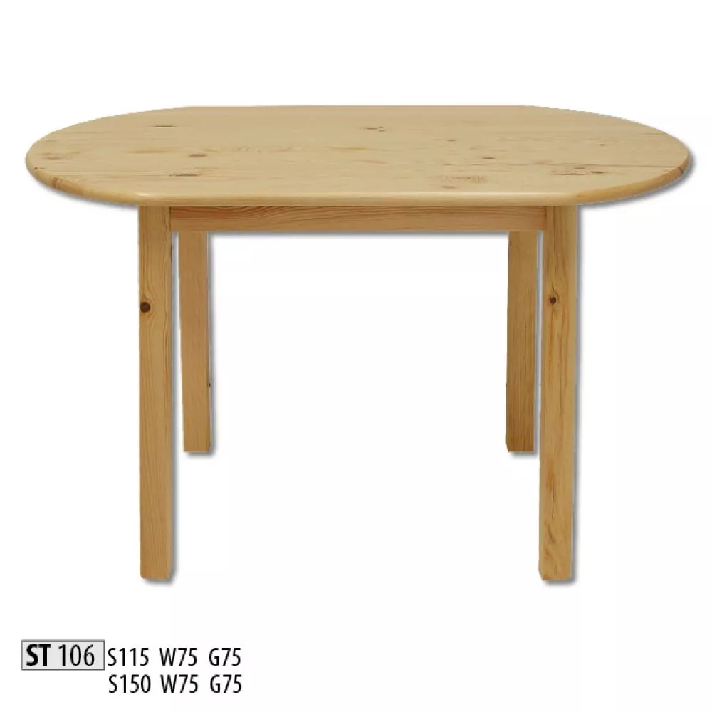 Galds ST 106 · Priede · 150 × 75 × 75 cm