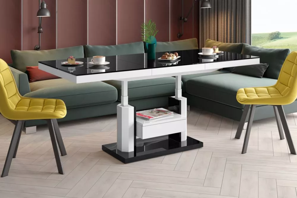 Žurnālgalds Quadro Max Gloss Korpusa krāsa: melns, · 120 × 75 × 56 cm