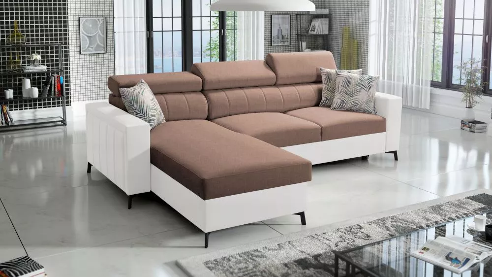 Dīvāns Baltico 1 Maxi Standard · Gaiši brūns + balts · 183 × 267 × 83 cm