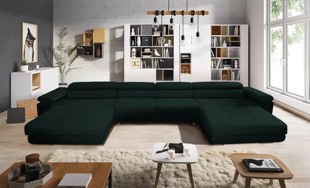 Dīvāns Anton U Mini Premium Standard · Zaļš · 200 × 398 × 73 cm