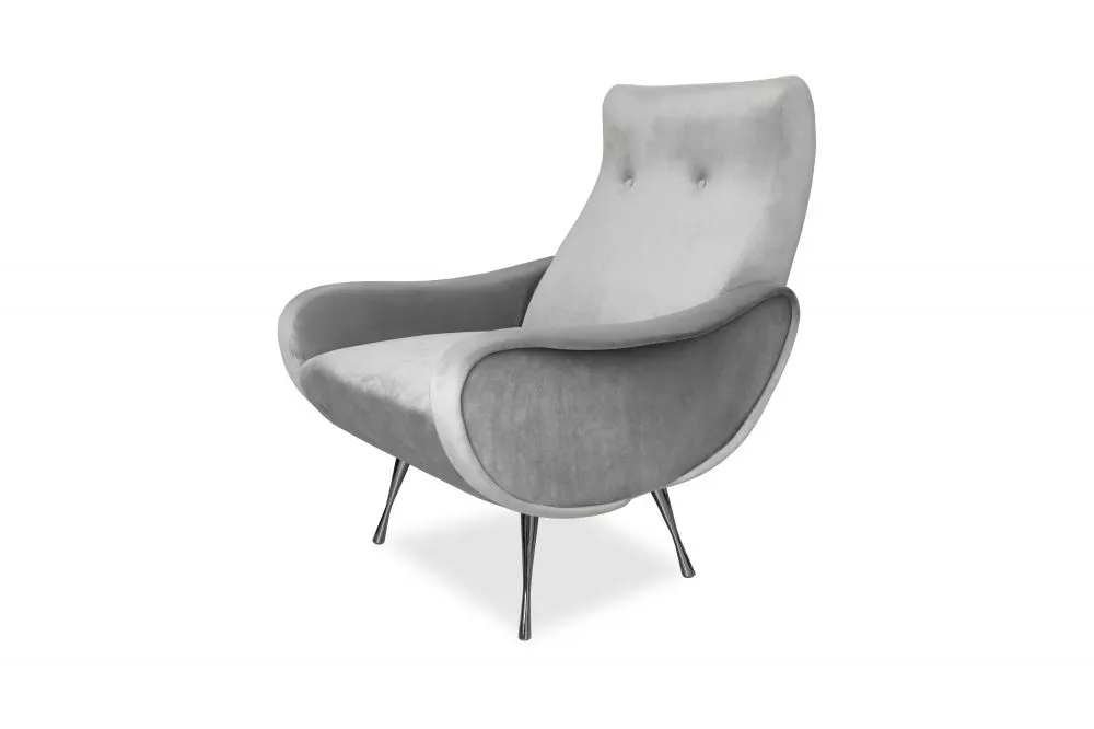 Mīksts krēsls Royal F Standard Sēdvietas dziļums: 50 cm, · Pelēks · 74 × 90 × 50 × 95 cm