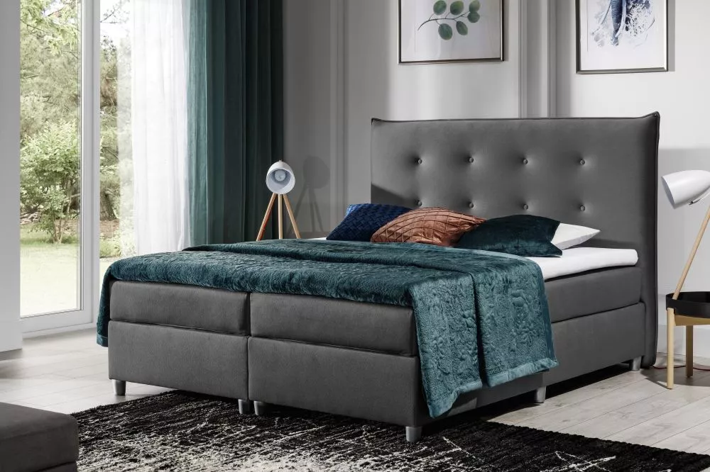Gulta Prato Boxspring Premium Standard Guļamvietas platums: 180 cm, Guļamvietas garums: 200 cm, · Pelēks · 193 × 219 × 1