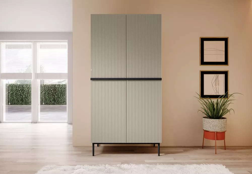 Skapis Nicole SZ100 2D Black · Gaiši bēšs · 100 × 62 × 220 cm