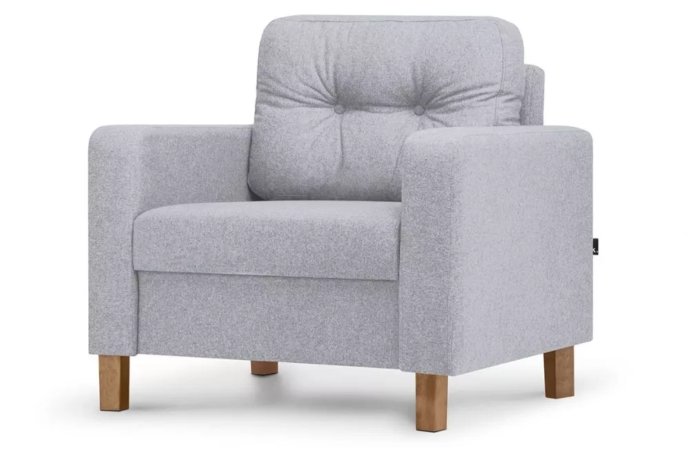 Mīksts krēsls Eriso 1S Standard Sēdvietas dziļums: 57 cm, · Gaiši pelēks · 80 × 75 × 75 cm