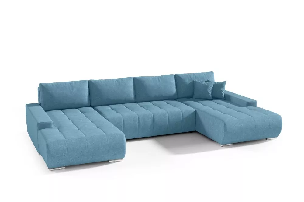 Dīvāns Velutti U Standard · Gaiši zils · 185 × 350 × 85 cm