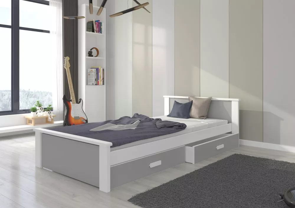 Bērnu gulta Aldex ar stelāžu Guļamvietas platums: 90 cm, Guļamvietas garums: 200 cm, · 99 × 208 × 72 cm