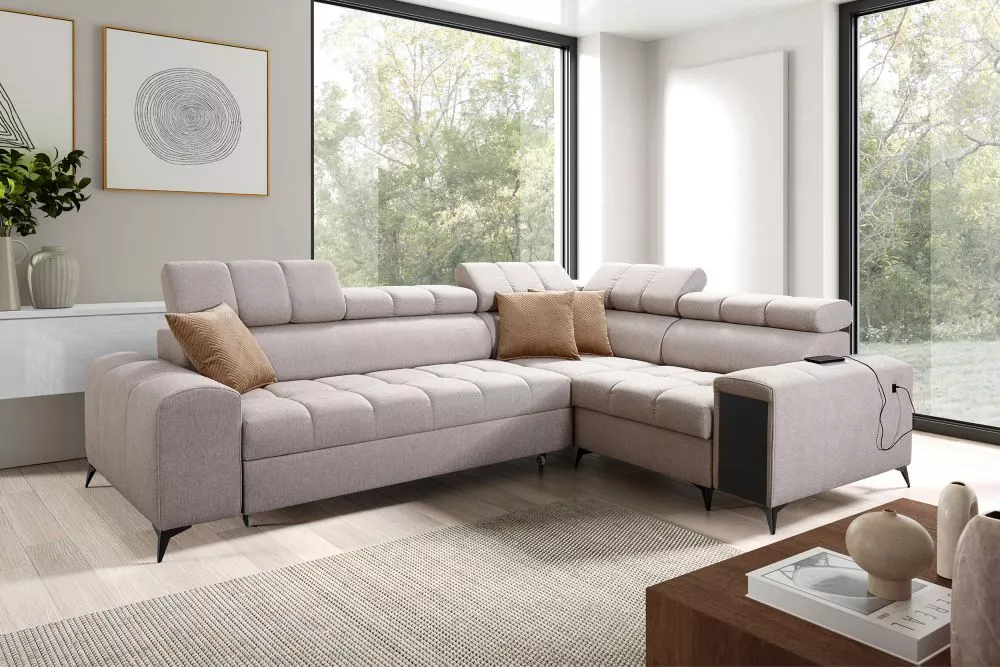 Dīvāns Greco 2 Comfort Standard · Bēšs · 204 × 280 × 84 cm