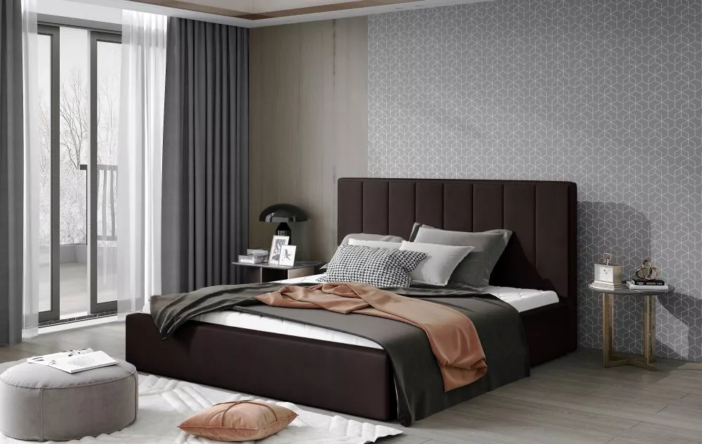Gulta Audrey Lux Standard ar stelāžu Guļamvietas platums: 180 cm, Guļamvietas garums: 200 cm, stelāžas tips: metāla, · T