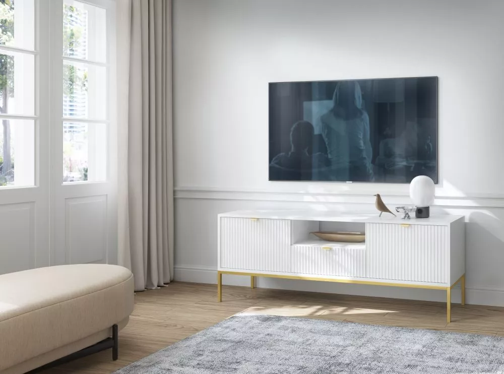 TV tumba Nova Gold RTV-154 · Balts · 154 × 39 × 56 cm