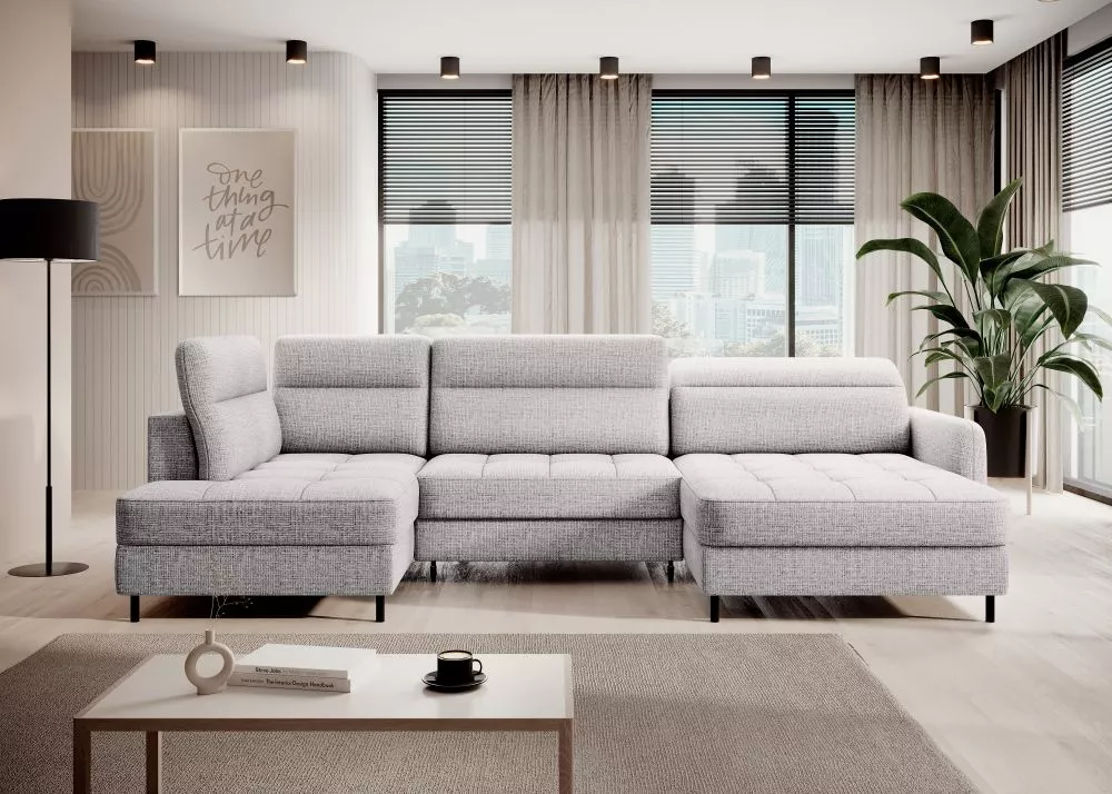 Dīvāns Berrto Premium standard · Gaiši pelēks · 165 × 306 × 91 cm