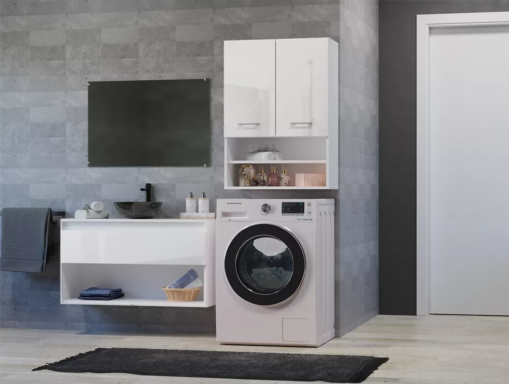 Vannas istabas skapītis Pola Mini Gloss · Balts · 64 × 90 × 30 cm