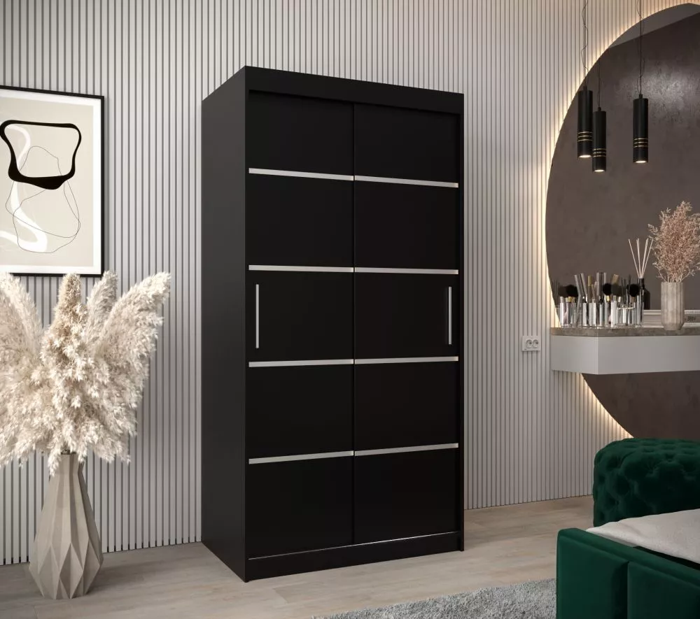 Skapis Verona 1 · Melns · 100 × 62 × 200 cm