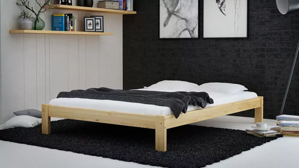 Gulta Liliana ar stelāžu Guļamvietas platums: 160 cm, Guļamvietas garums: 200 cm, · Priede · 170 × 208 × 34 cm