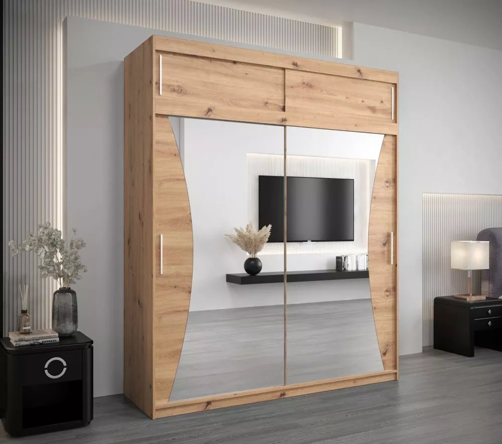 Skapis Monaco Premium · Ozols artisan · 200 × 62 × 240 cm
