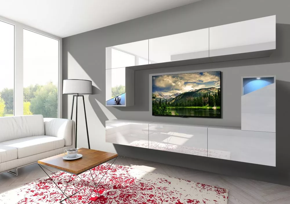 Sekcija IS S12 ar LED · Balts · 249 × 35 × 169 cm